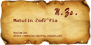 Matulin Zsófia névjegykártya